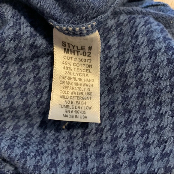 HardTail shelf tank Fastback Bra blue houndstooth. yoga support, spaghetti strap - Picture 3 of 11